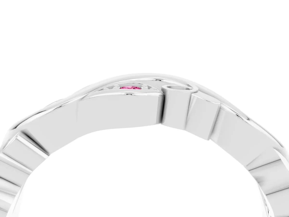 Marquise Pink Sapphire Vine Eternity Band with Bezel Setting Platinum