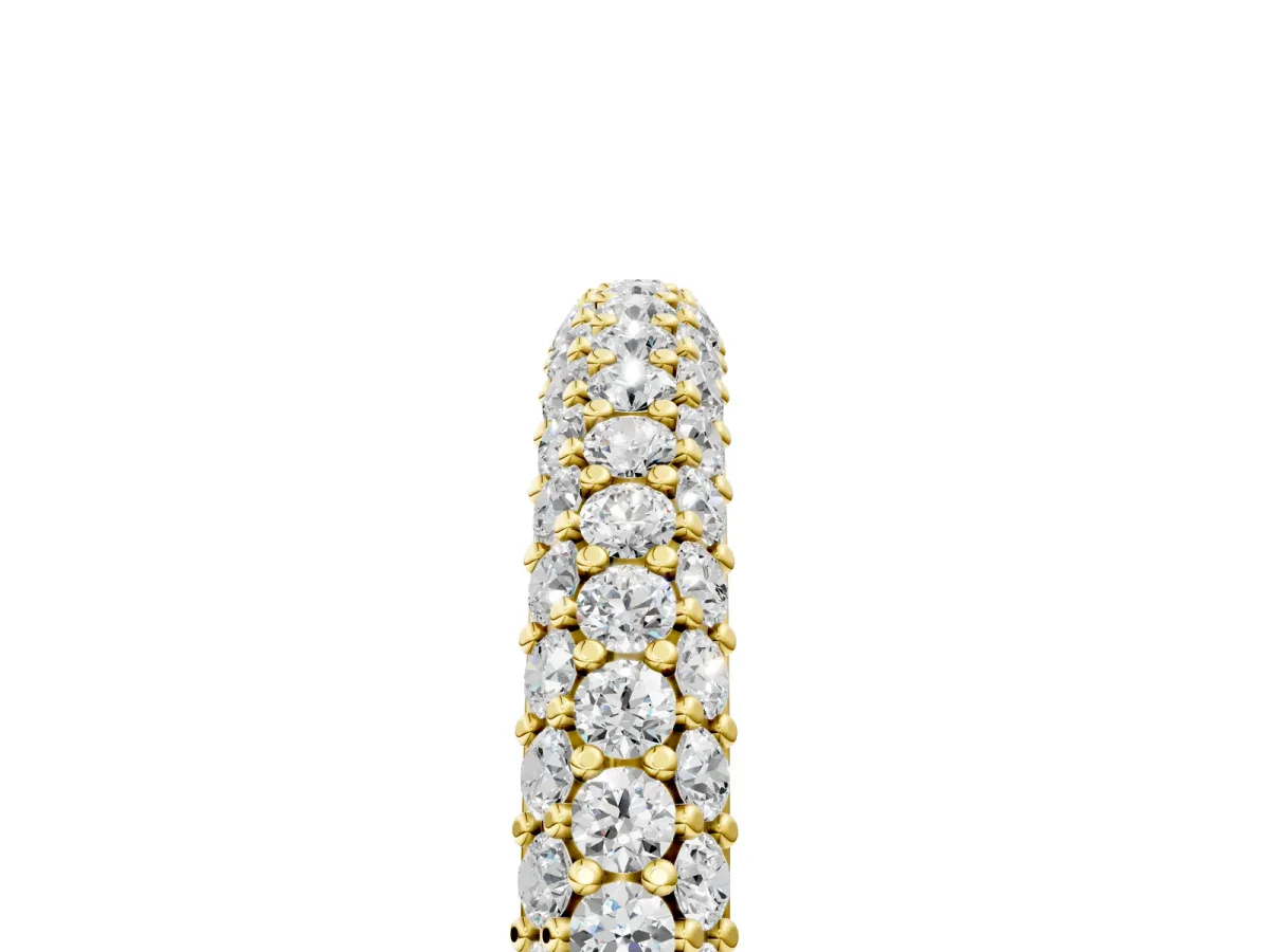 Round Diamond Pavé Eternity Band with Shared Prong Setting Yellow gold