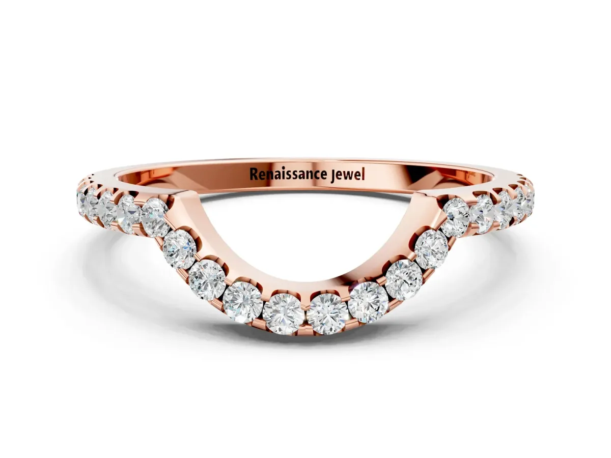 Round Diamond Pavé Curved Eternity Band Rose gold