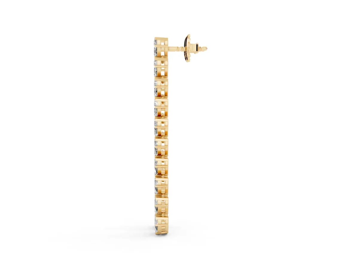 Marquise Diamond Linear Dangle Earrings Yellow gold