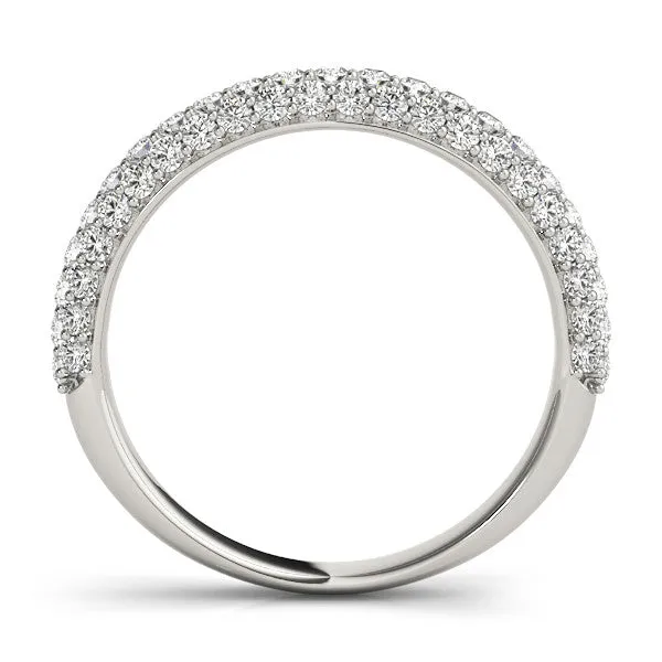Round Diamond Pave Eternity Band with Shared Prong Setting White gold