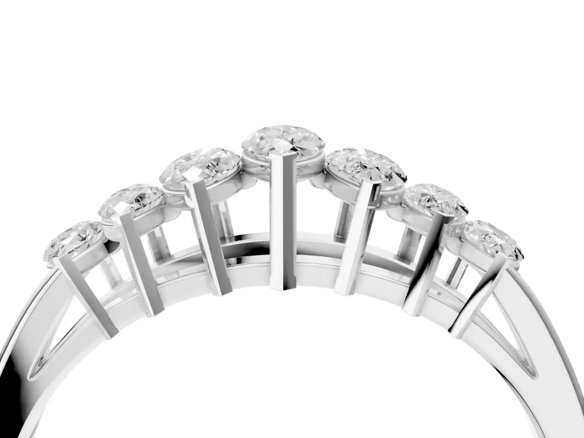 Marquise Diamond Prong-Set Half-Eternity Band Platinum