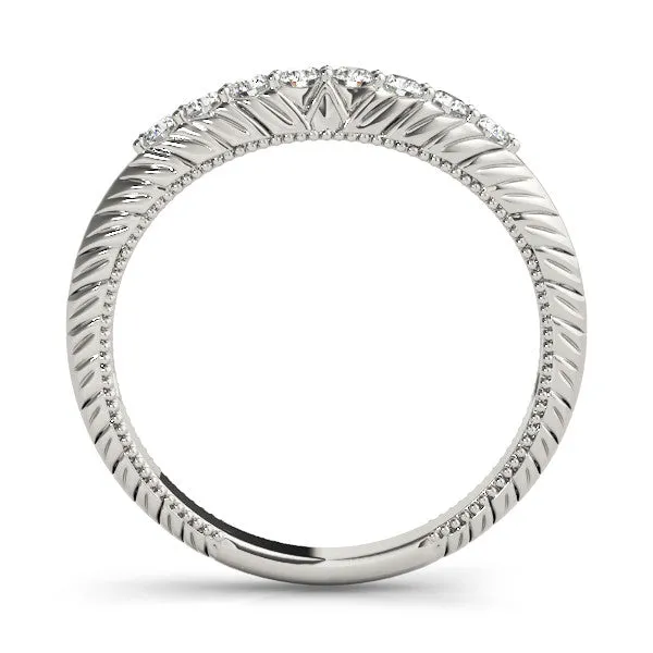 Round Diamond Half Eternity Milgrain Pave Band Platinum