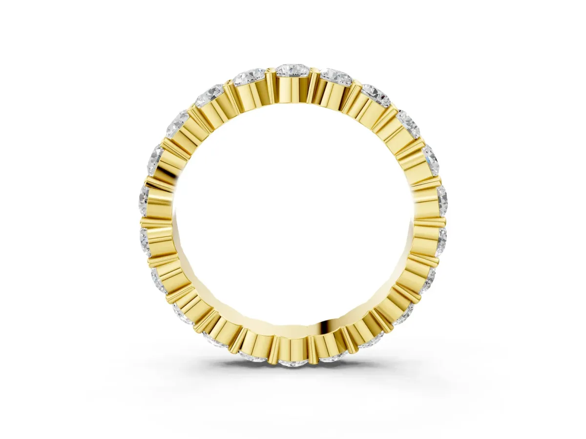 Round Diamond Eternity Band with U-Prong Setting Yellow gold