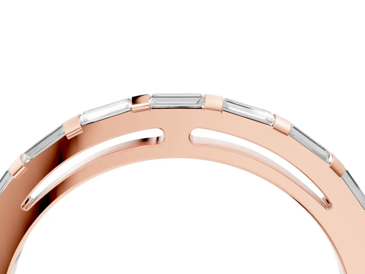 Channel Set Baguette Diamond Eternity Band Rose gold