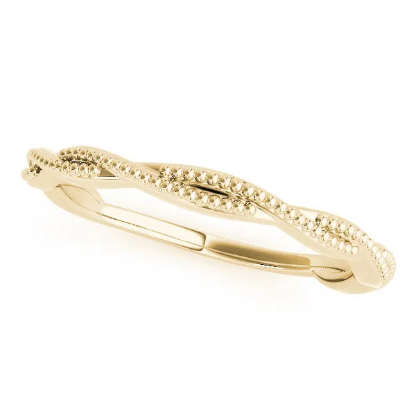 Milgrain Twist Beaded Band Yellow gold