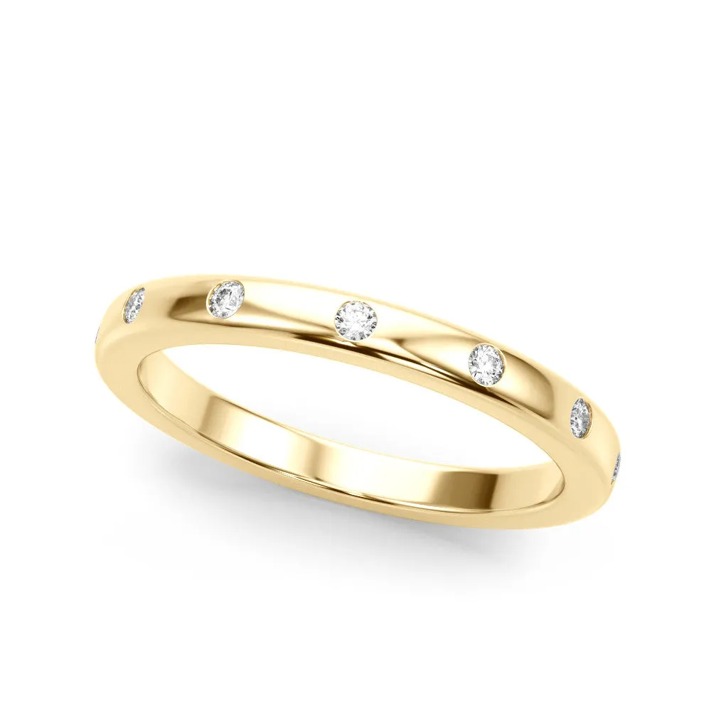 Round Bezel-Set Diamond Eternity Band Yellow gold