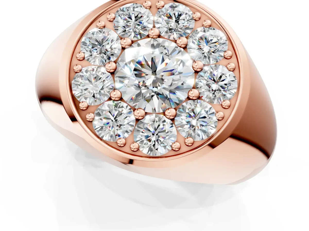 Round Diamond Dome Promise Ring Rose gold
