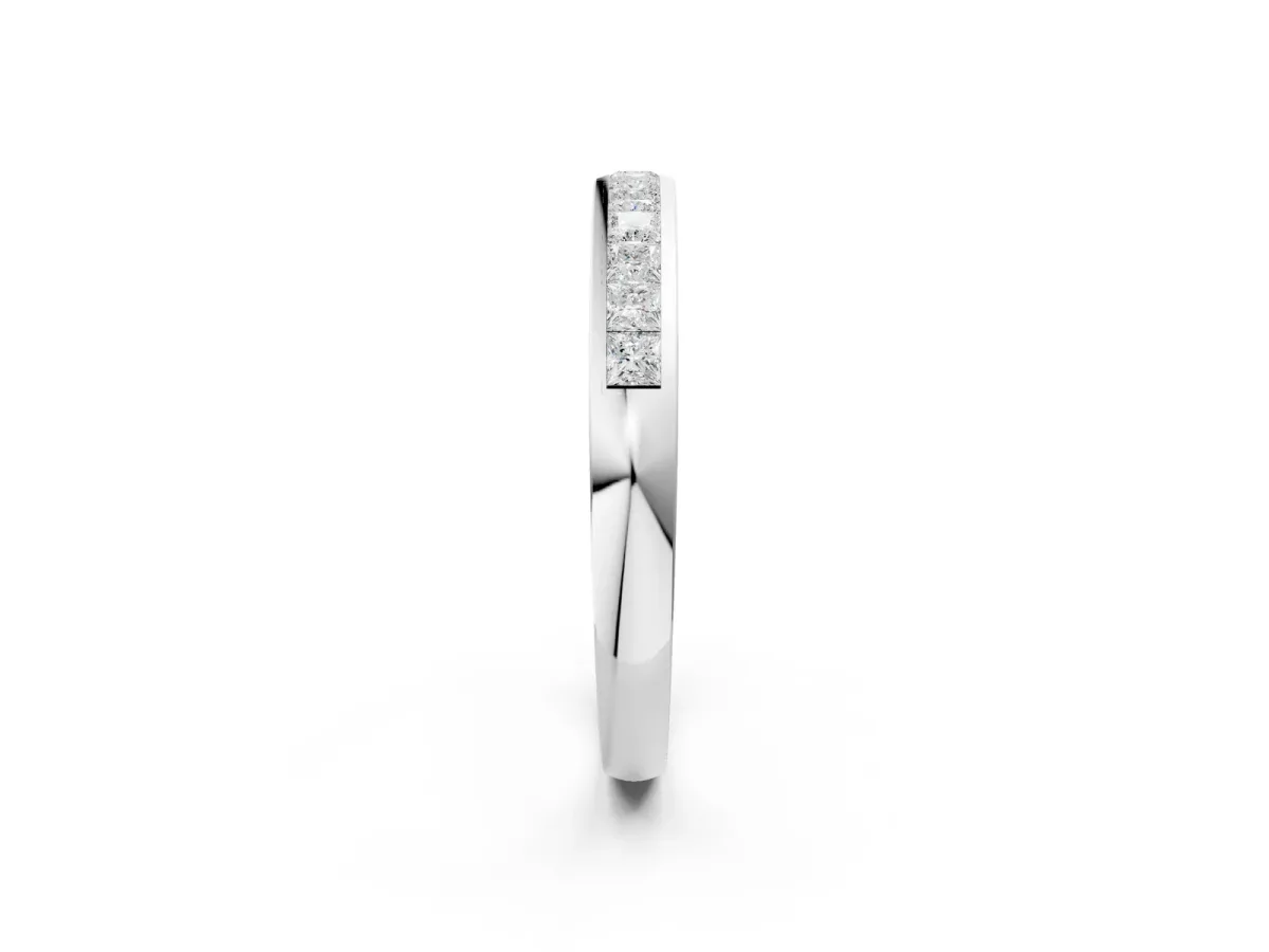 Princess Cut Channel Set Diamond Eternity Band Platinum