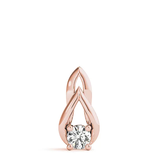 Round Solitaire Prong-Set Diamond Pendant Rose gold