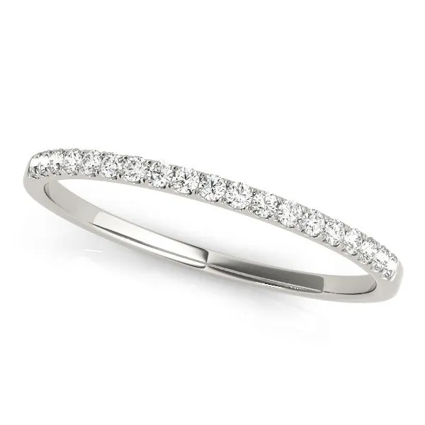 Round Diamond Pavé Set Thin Band Platinum