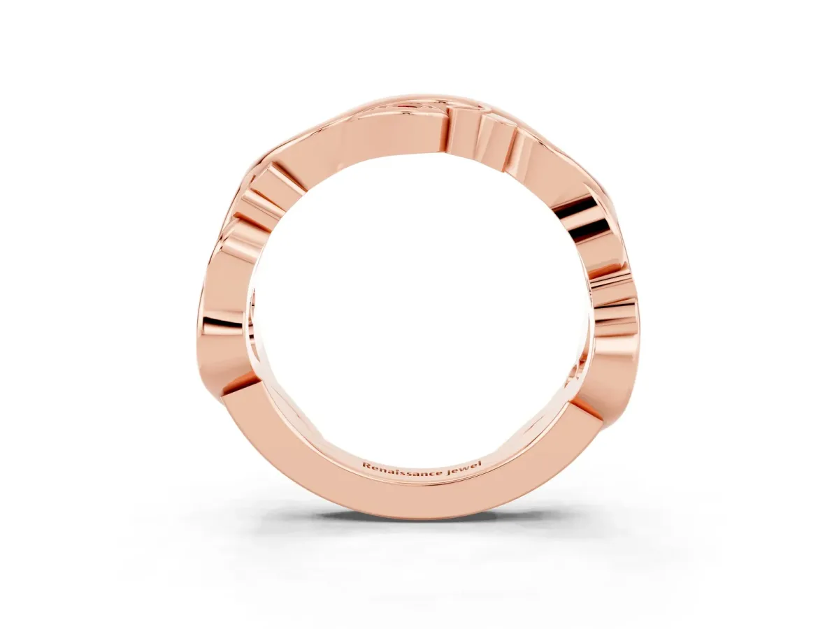 Marquise Ruby Vine Eternity Band with Bezel Setting Rose gold