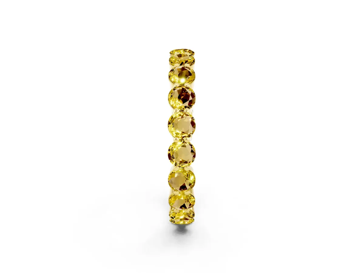Round Yellow Sapphire Eternity Band with U-Prong Setting Yellow gold
