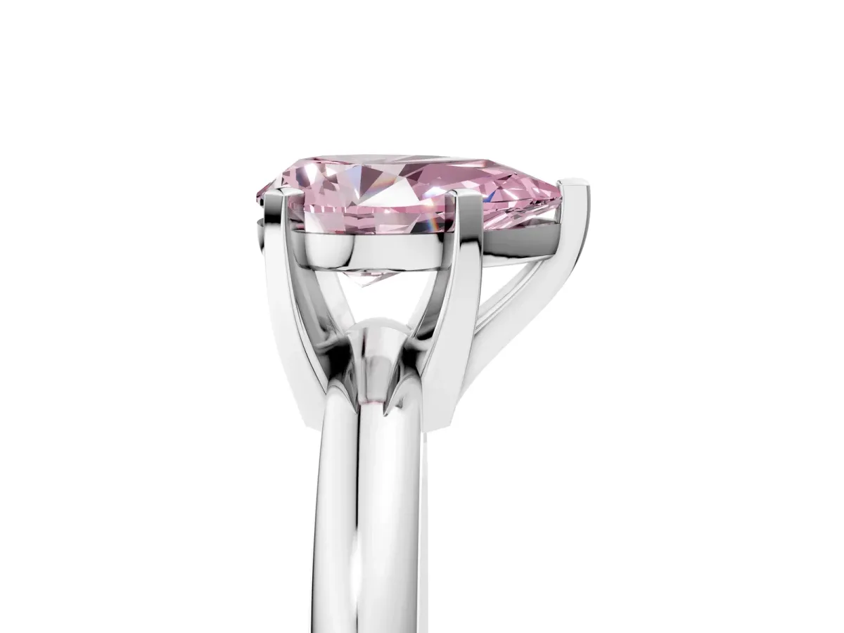 Round Diamond Leaf Eternity Band with Bezel Setting Silver