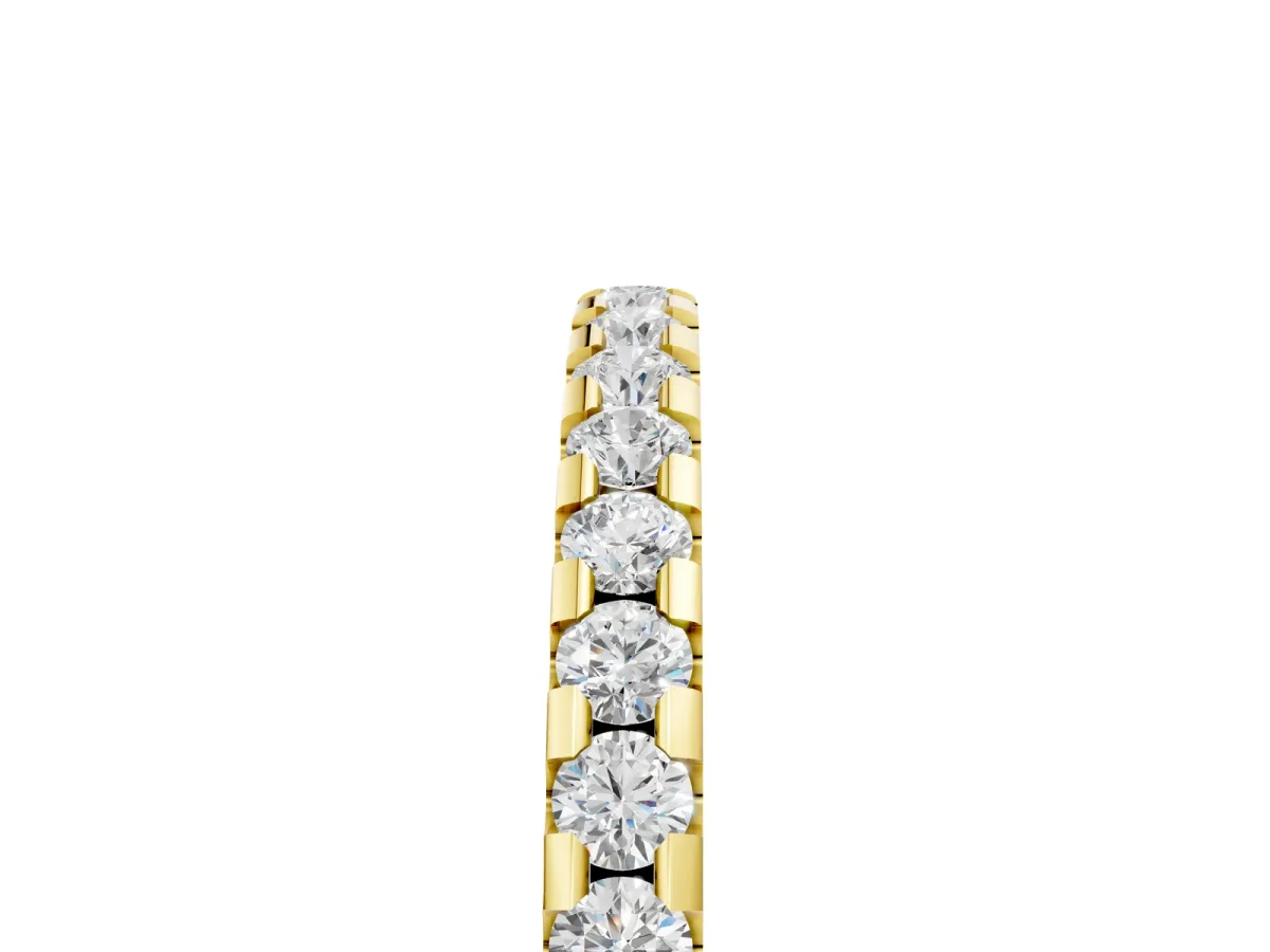 Round Diamond Pavé Set Eternity Band with Micro Prong Setting Yellow gold
