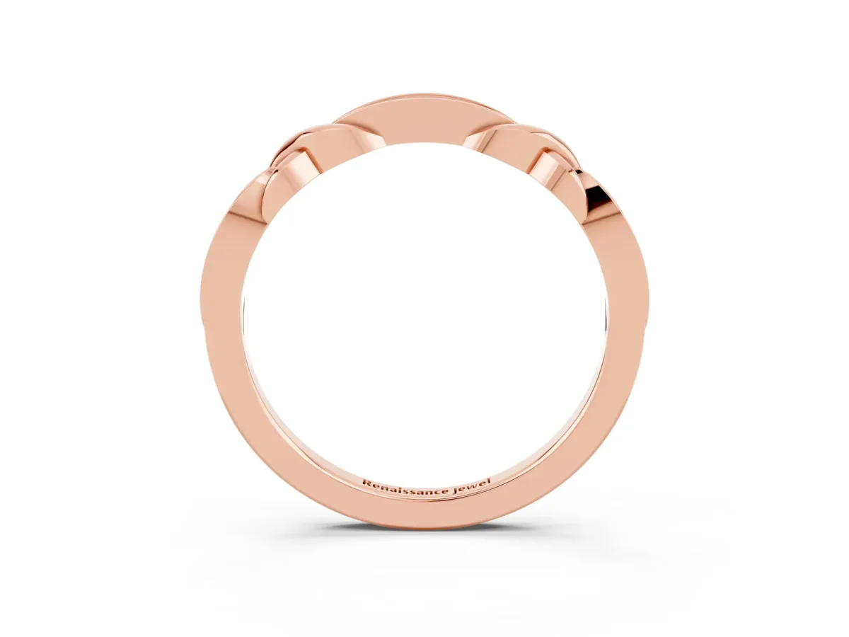 Twisted Marquise Peridot Pavé Band with Shared Prong Setting Rose gold