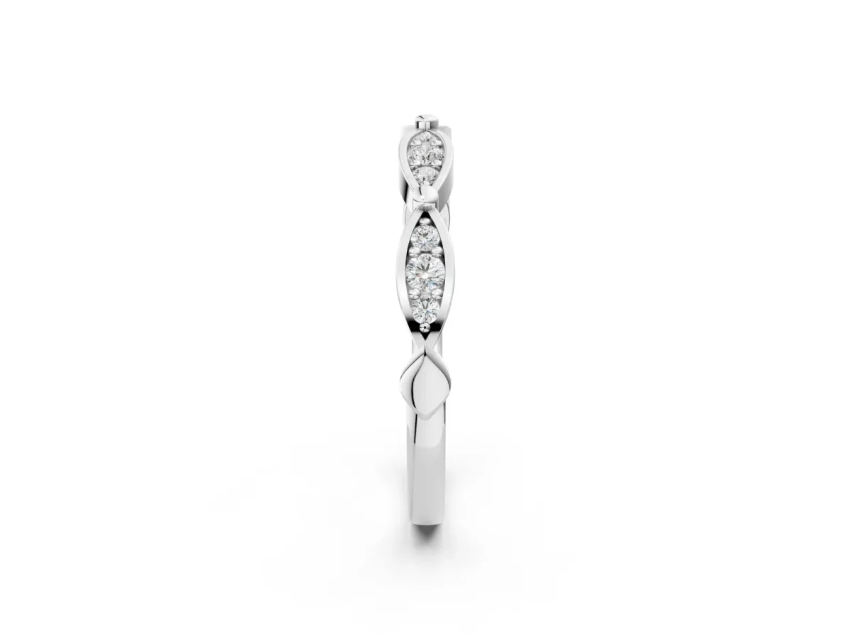 Marquise Diamond Pavé Eternity Band with Bezel Setting Platinum