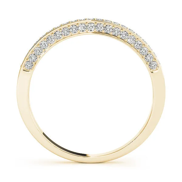 Pavé Round Diamond Channel Set Eternity Band Yellow gold