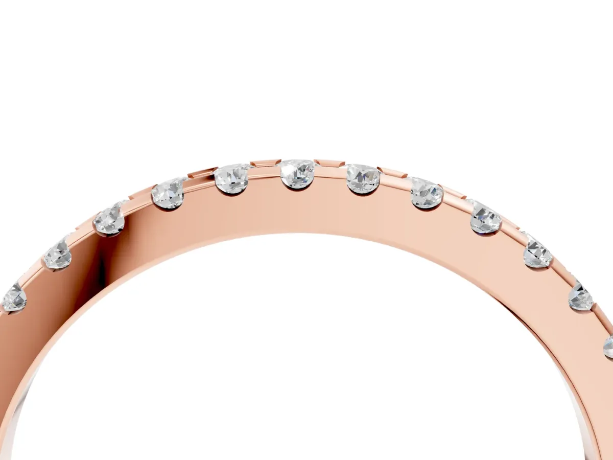 Round Diamond Pavé Set Eternity Band with Micro Prong Setting Rose gold