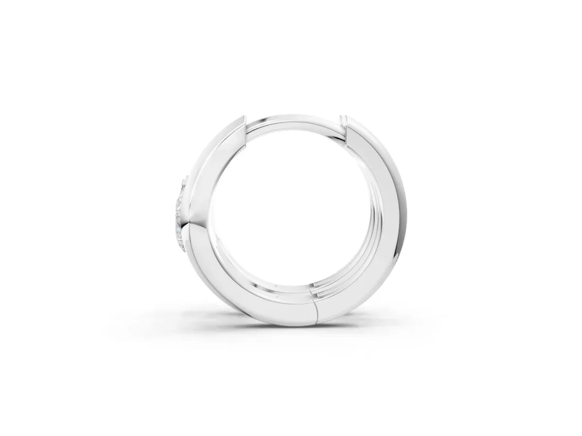 Pear Diamond Silhouette Hoop Earrings Platinum