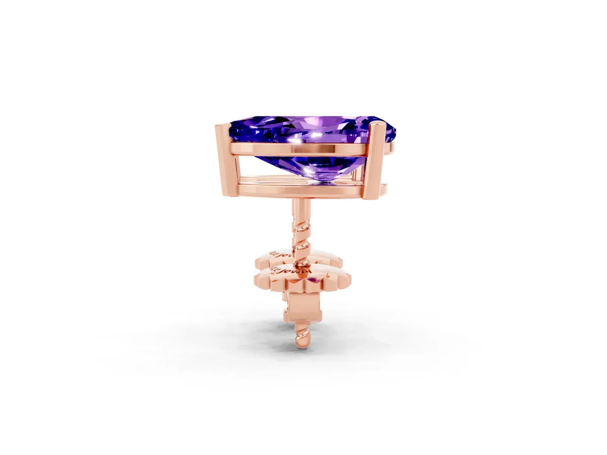 Pear Cut Tanzanite Stud Earrings Rose gold