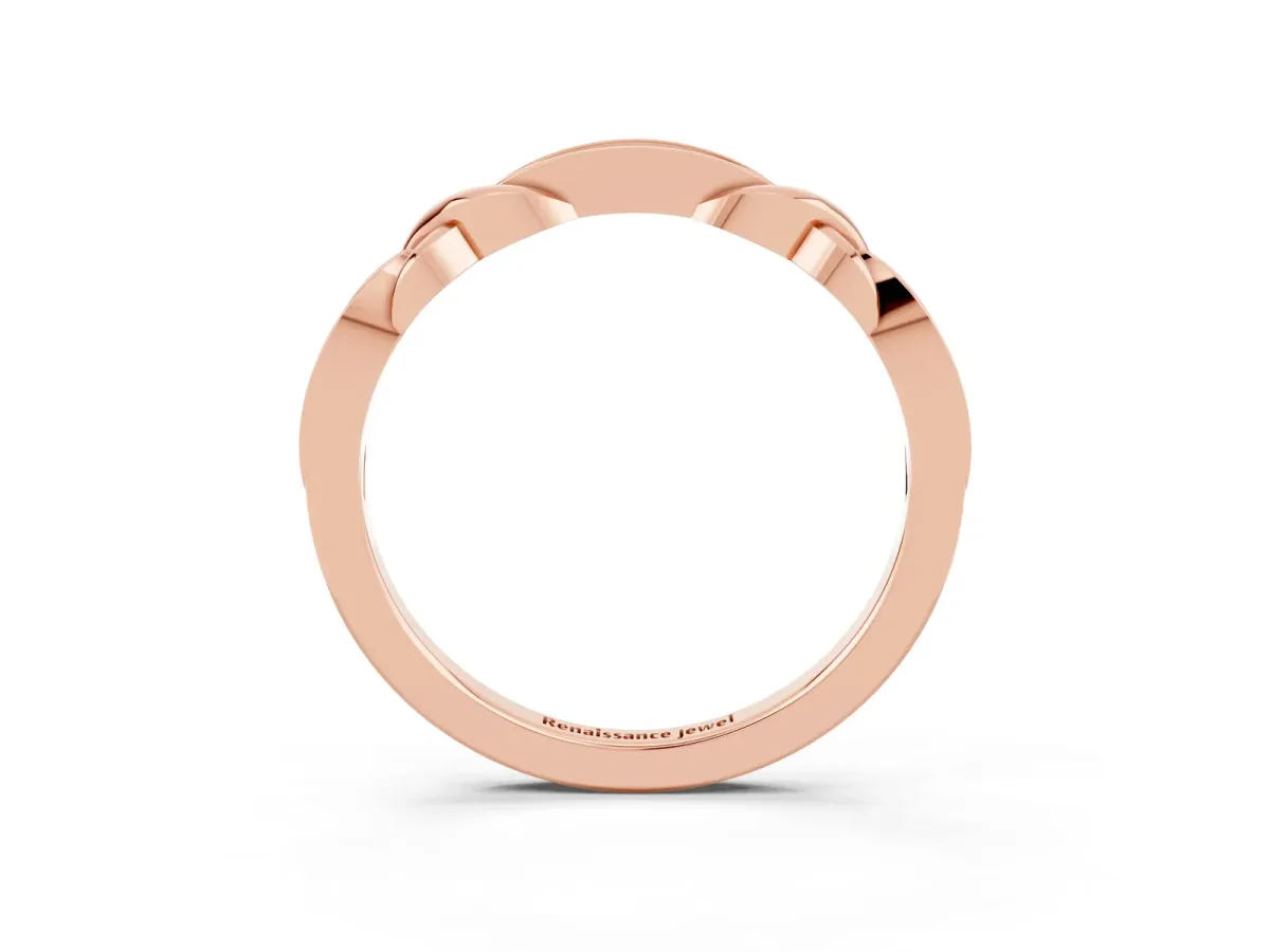 Twisted Marquise Aquamarine Pavé Band with Shared Prong Setting Rose gold