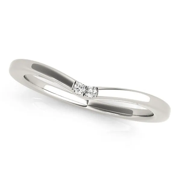 Round Diamond Bypass Solitaire Band with Bezel Setting Platinum