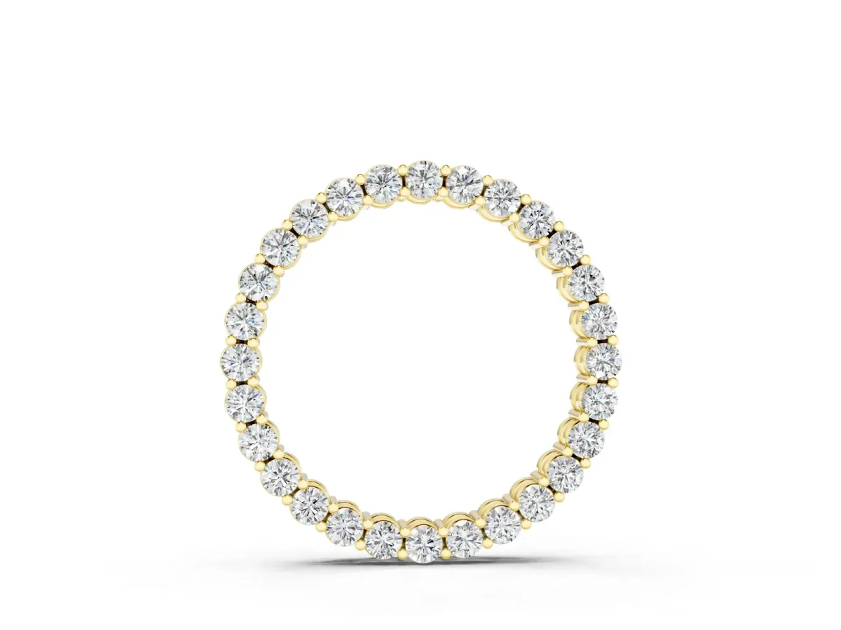 Round Diamond Prong Set Eternity Pendant Yellow gold