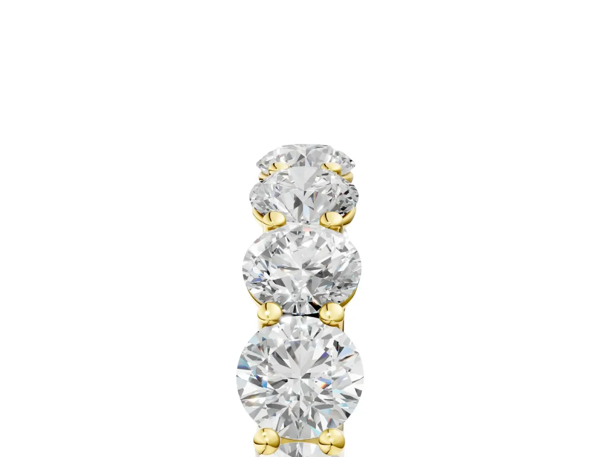 Round Diamond Shared Prong Eternity Band Yellow gold