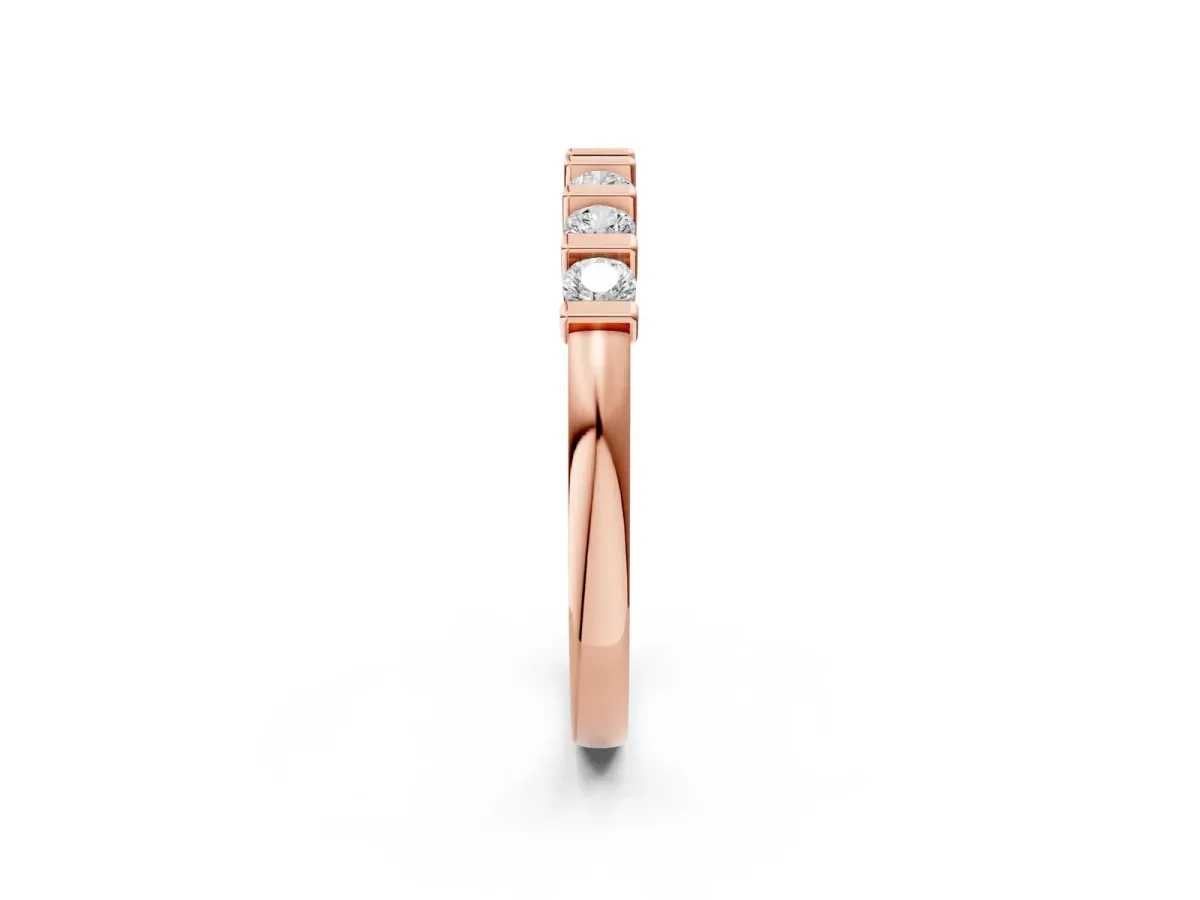 Channel-Set Round Diamond Half-Eternity Band Rose gold