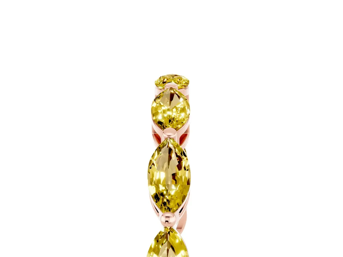 Marquise Yellow Sapphire Eternity Band with U-Prong Setting Rose gold