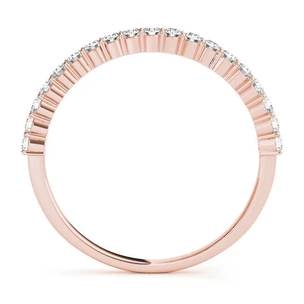 Round Diamond Prong Set Eternity Band Rose gold