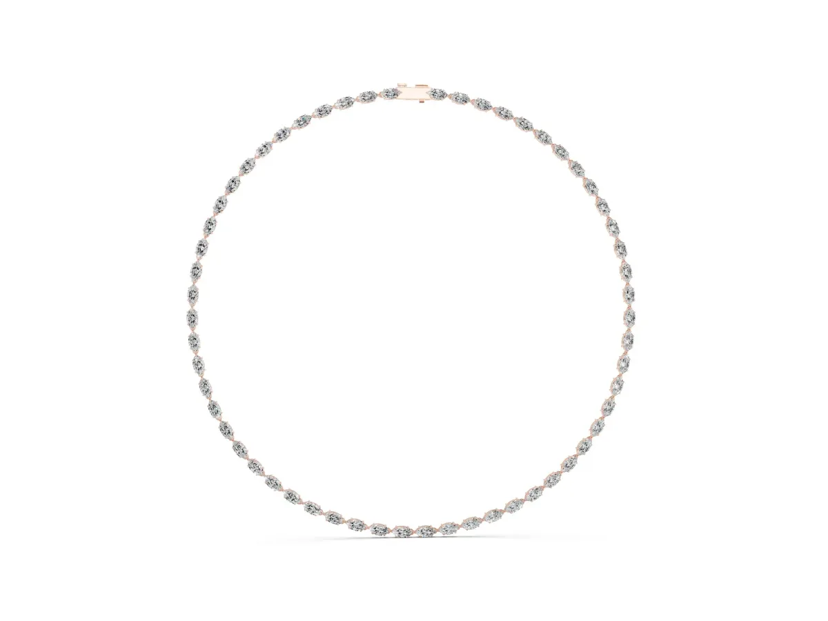 Marquise Diamond Tennis Necklace Rose gold