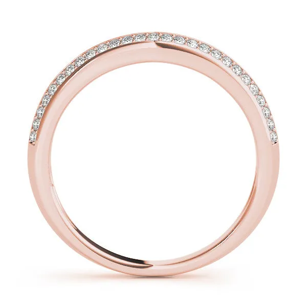 Double Row Round Diamond Pavé Eternity Band Rose gold