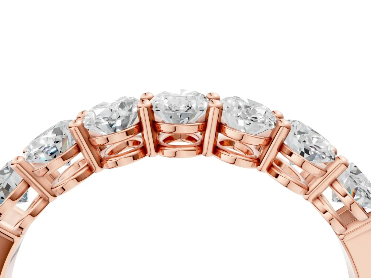 Oval Diamond Shared Prong Eternity Band Rose gold