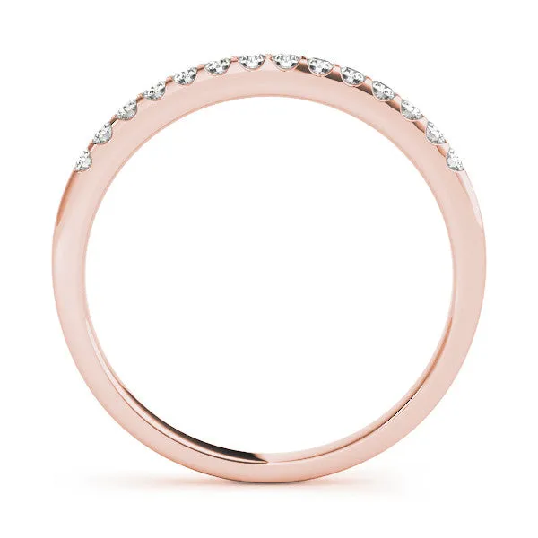 Round Diamond Half Eternity Pave Band with Shared Prong Setting Rose gold