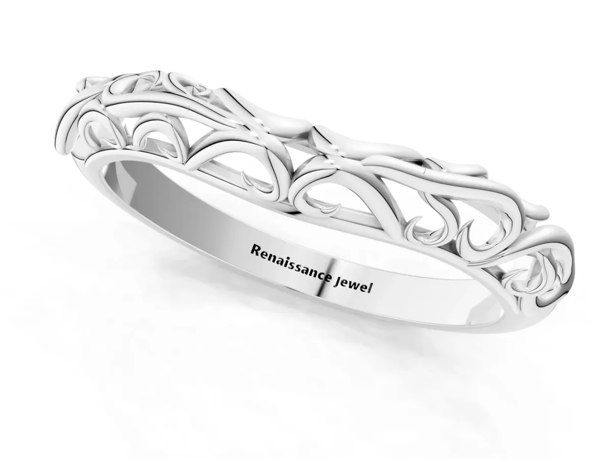 Twisted Vine Filigree Band Silver