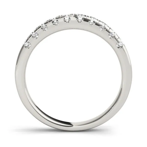 Round Diamond Prong Set Half Eternity Band Platinum
