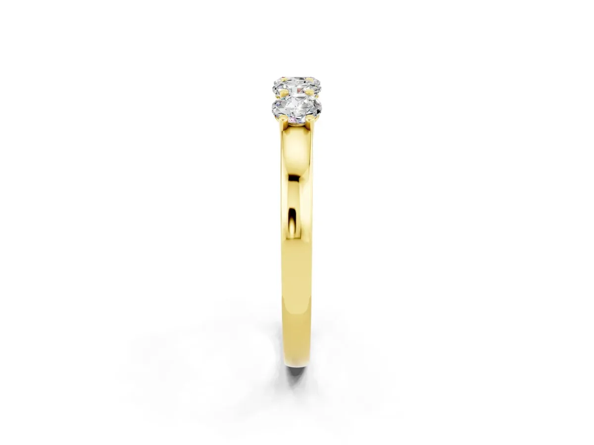 Four-Stone Round Moissanite Prong-Set Band Yellow gold