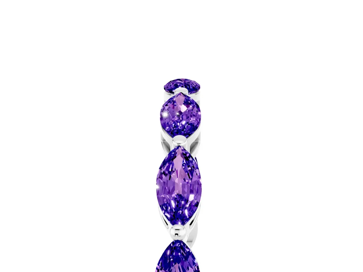 Marquise Tanzanite Eternity Band with U-Prong Setting Silver