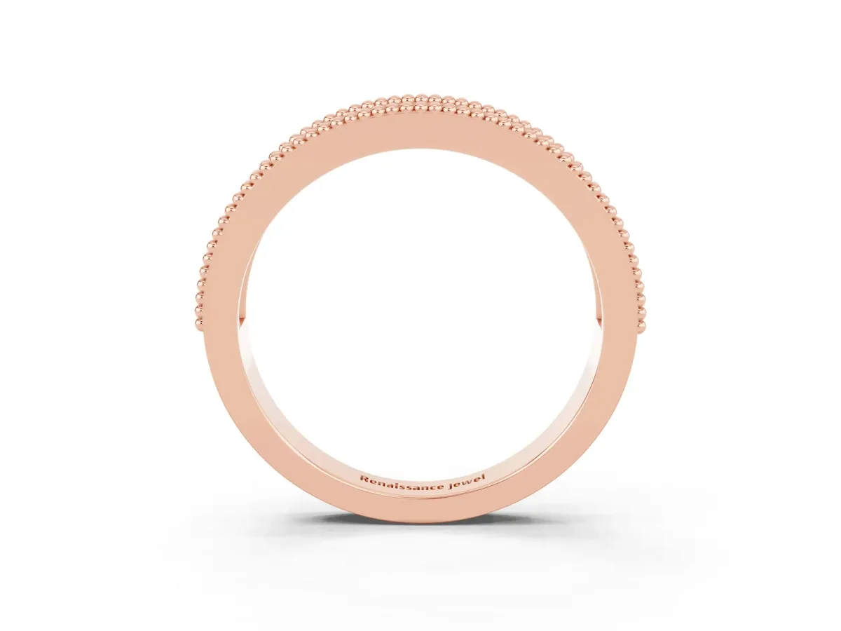 Round Citrine Twist Milgrain Band with Bezel Setting Rose gold