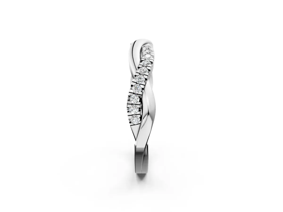 Round Diamond Twisted Infinity Band with Prong Setting Platinum