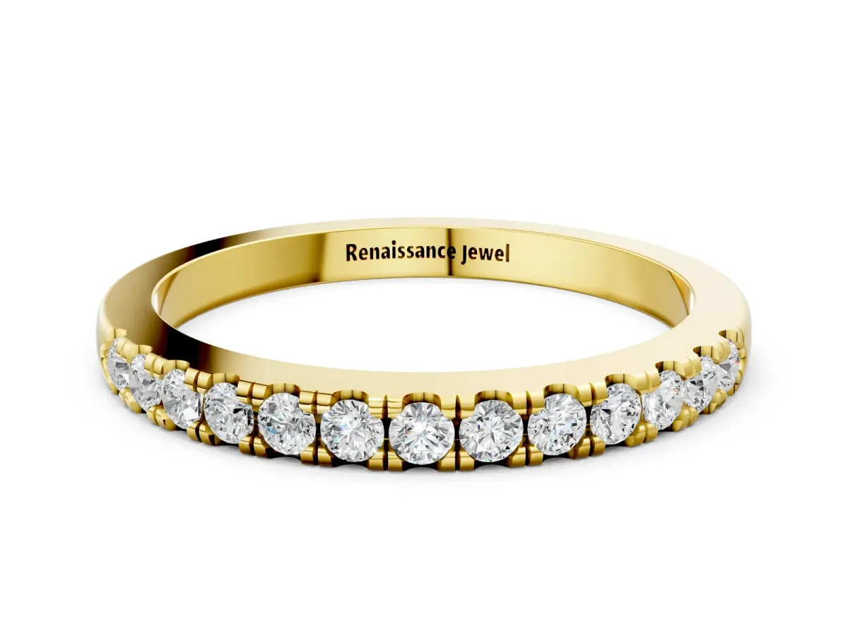 Round Diamond Pavé Eternity Band Yellow gold