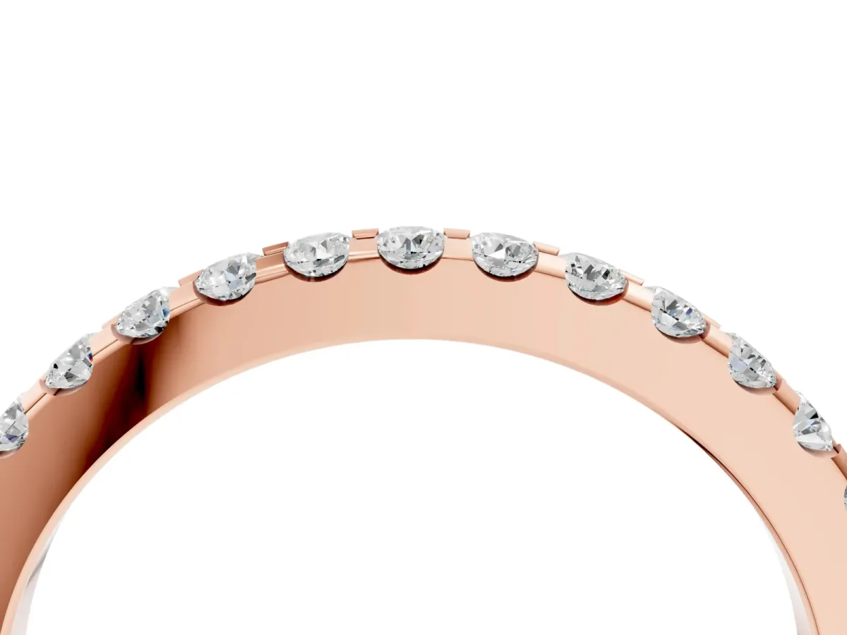 Round Diamond Pavé Eternity Band with Micro Prong Setting Rose gold