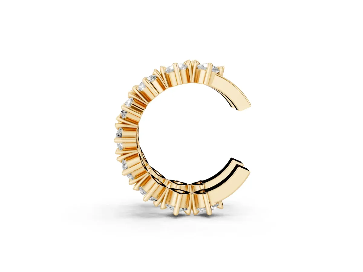 Round Diamond Starlight Ear Cuff Yellow gold