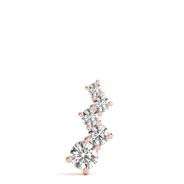 Prong-Set Round Diamond Graduated Pendant Rose gold