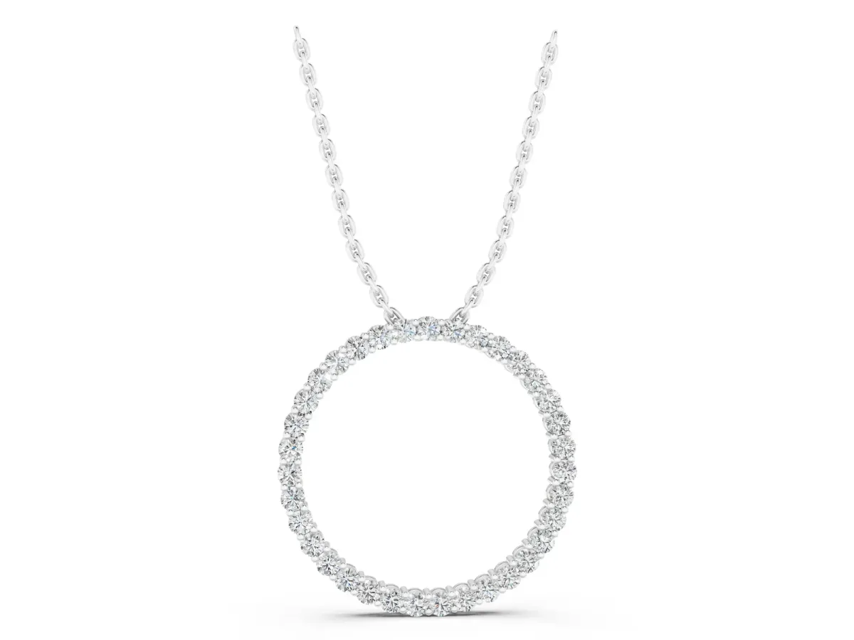 Round Diamond Eternity Pendant with Prong Setting White gold