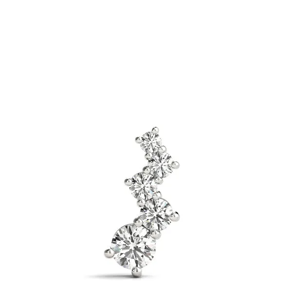 Prong-Set Round Diamond Graduated Pendant White gold