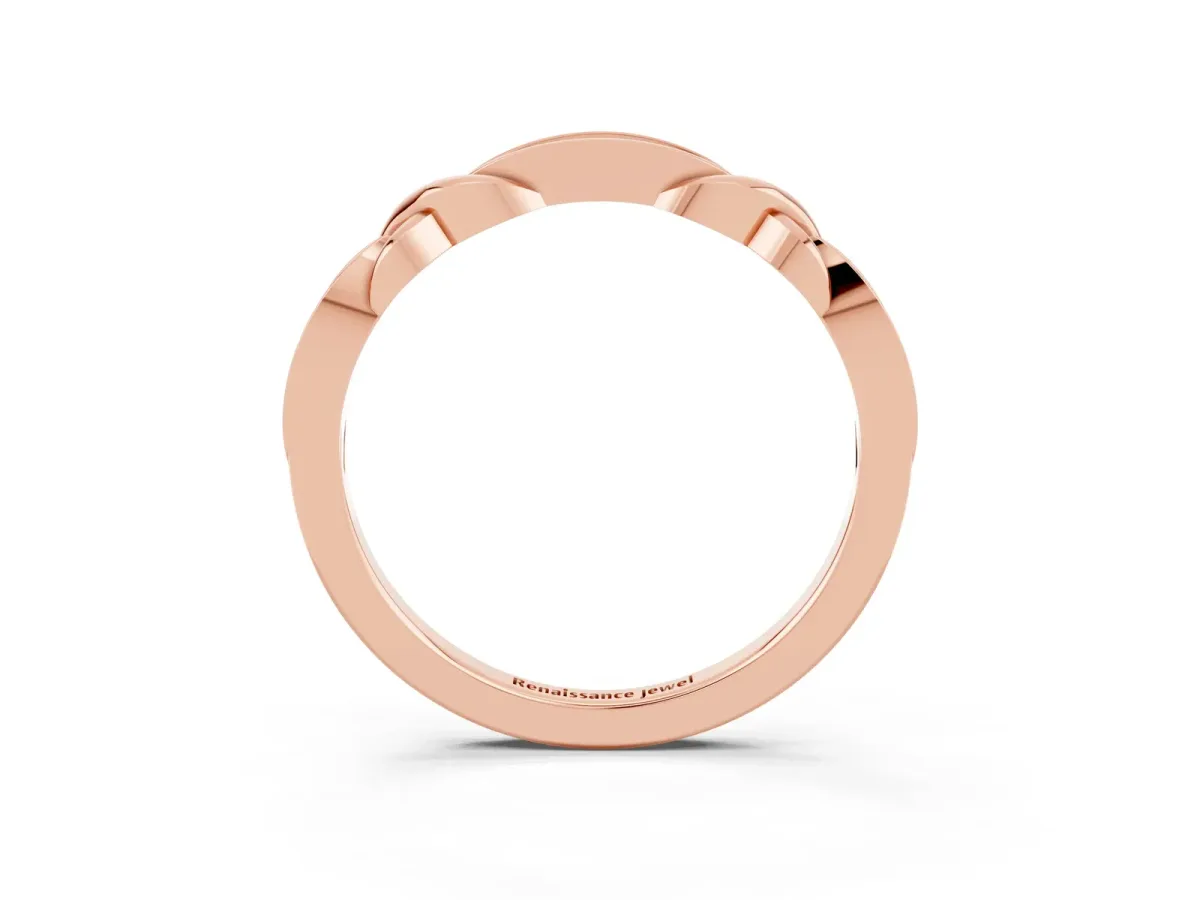 Twisted Marquise Green Sapphire Pavé Band with Shared Prong Setting Rose gold