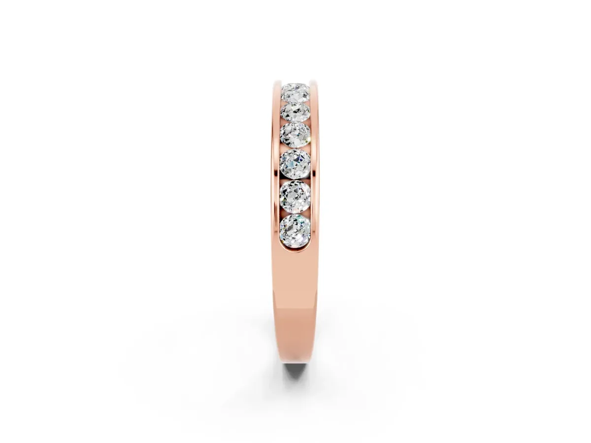 Channel Set Round Moissanite Eternity Band Rose gold